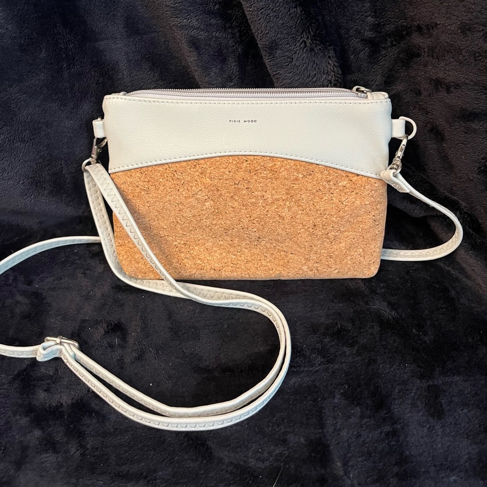 Pixie Mood cork and light blue crossbody